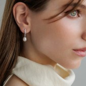 Cercei argint cu perle naturale albe si cristale DiAmanti SK26102EL_W-G